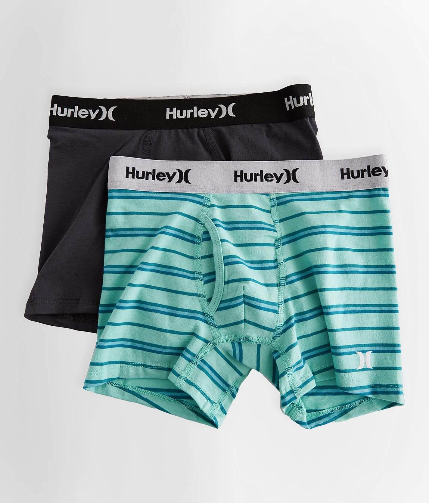 Hurley Men's Large Boxer Briefs Performance Athletic, Blue Assorted, 4 Pack  - Helia Beer Co