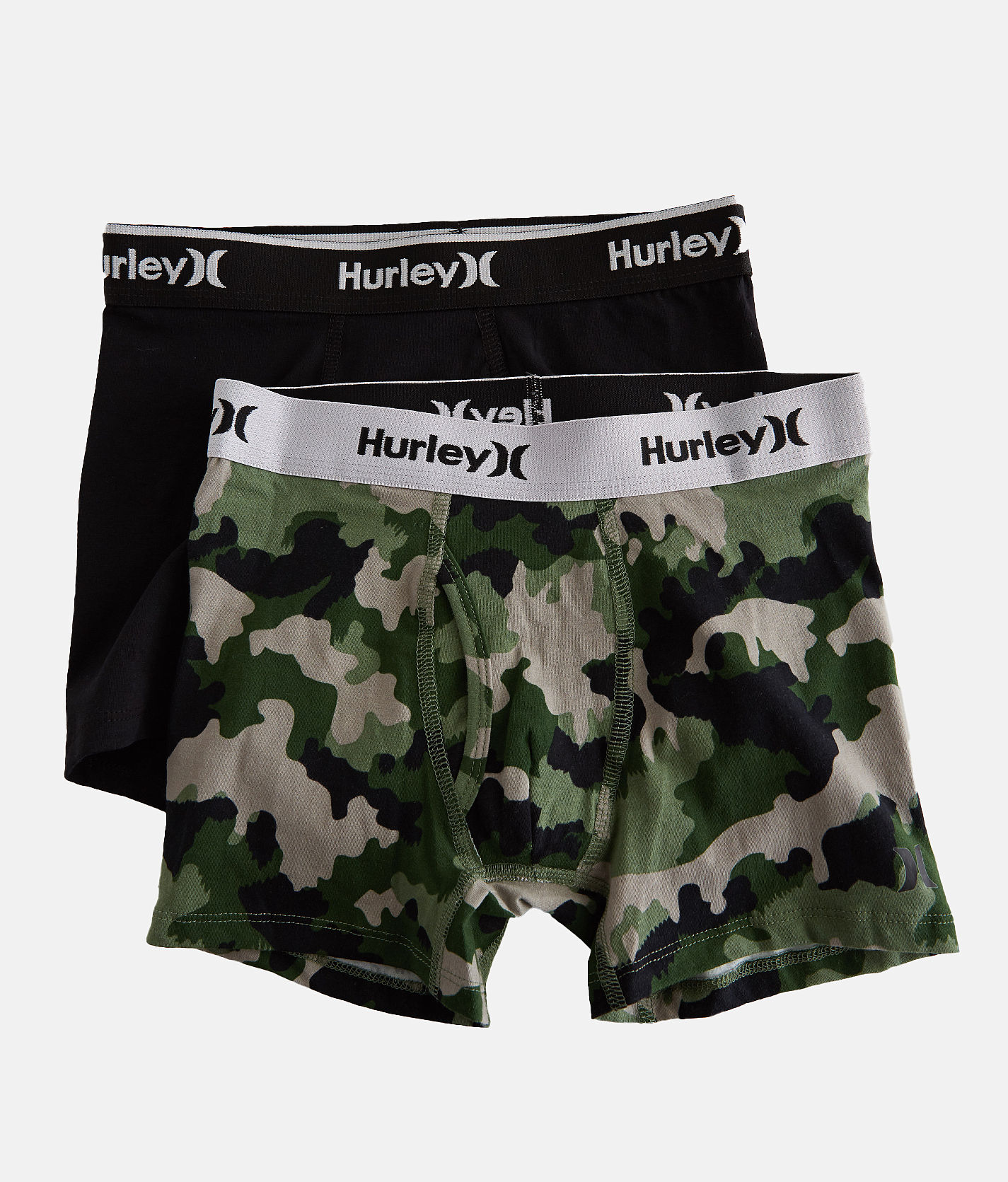 Boys - Hurley 2 Pack Stretch Boxer Briefs - Boy's Boxers in Black