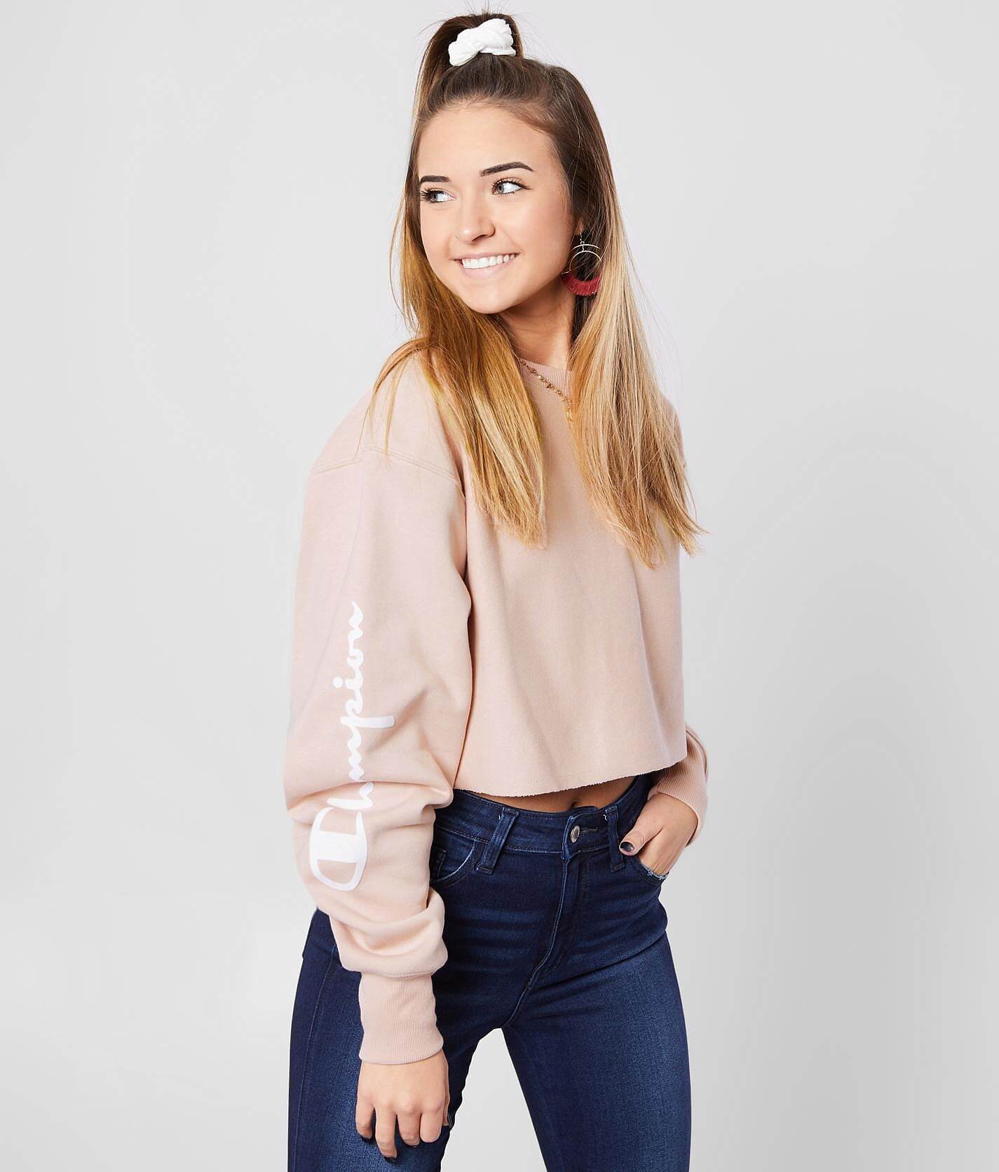 champion almond pink hoodie