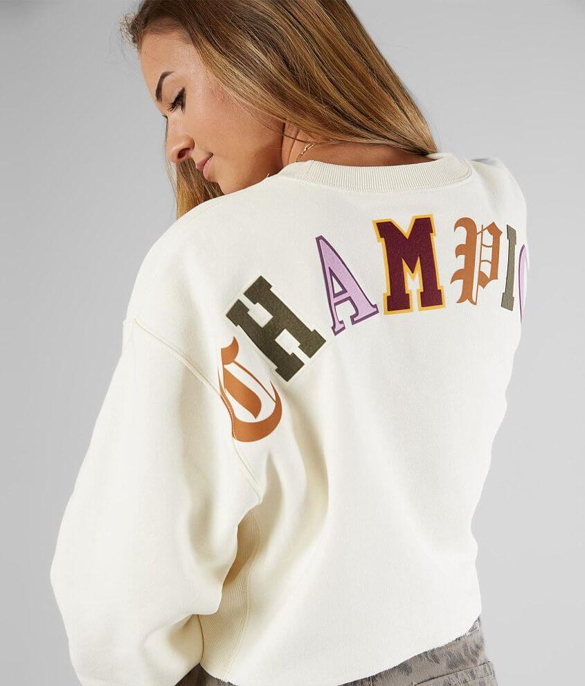 Champion cropped boxy discount sweatshirt