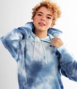 Champion Big Sky Tie Dye Hooded Sweatshirt Women s Sweatshirts in Big Sky Dye Candid Blue Buckle