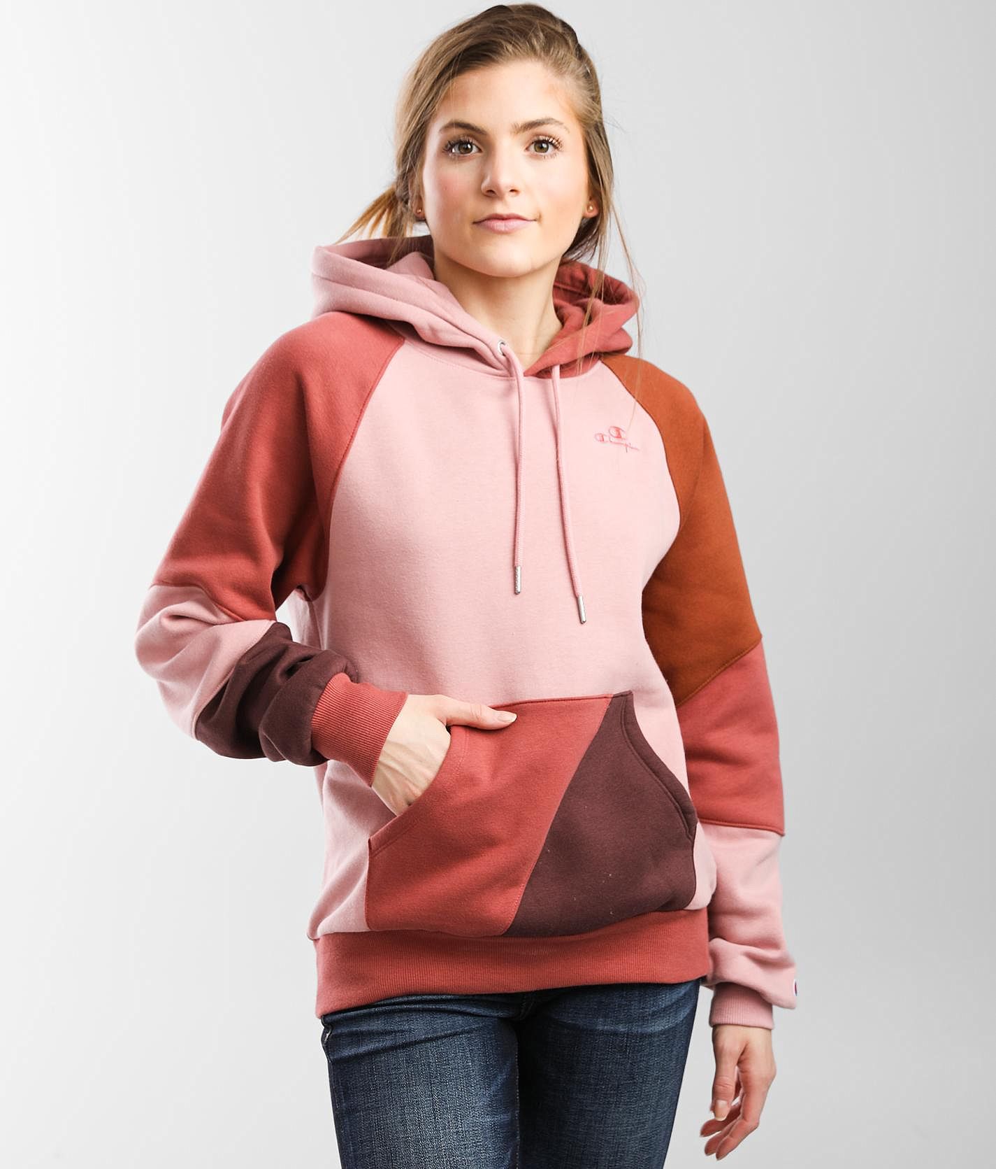 Champion® Classic Patch Hooded Sweatshirt - Women\'s Sweatshirts in  Patchwork Sandal Red Mult | Buckle