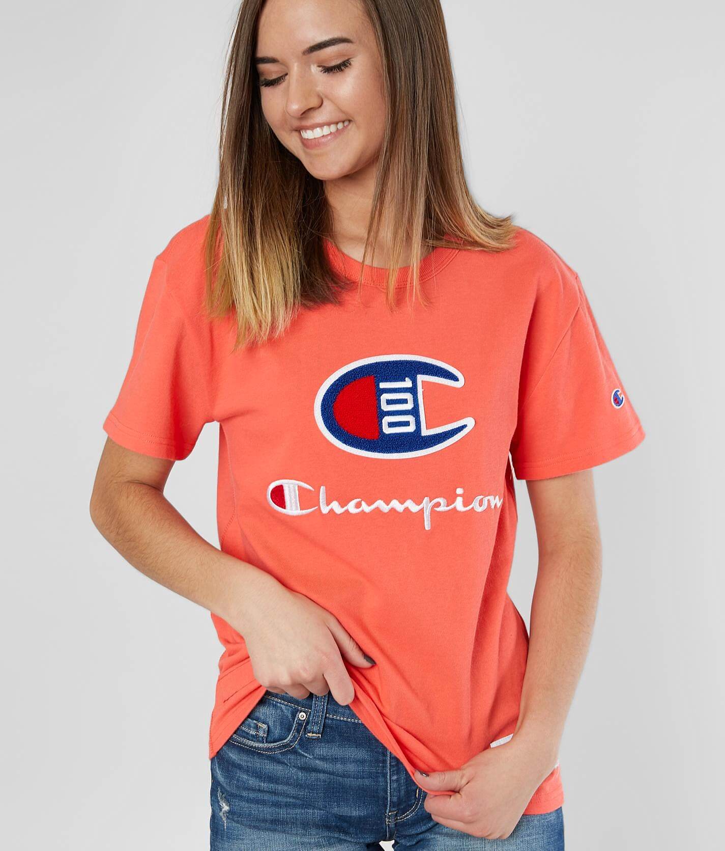 orange champion shirt womens