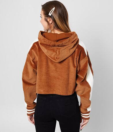 Champion&#174; Cropped Corduroy Hoodie BACK