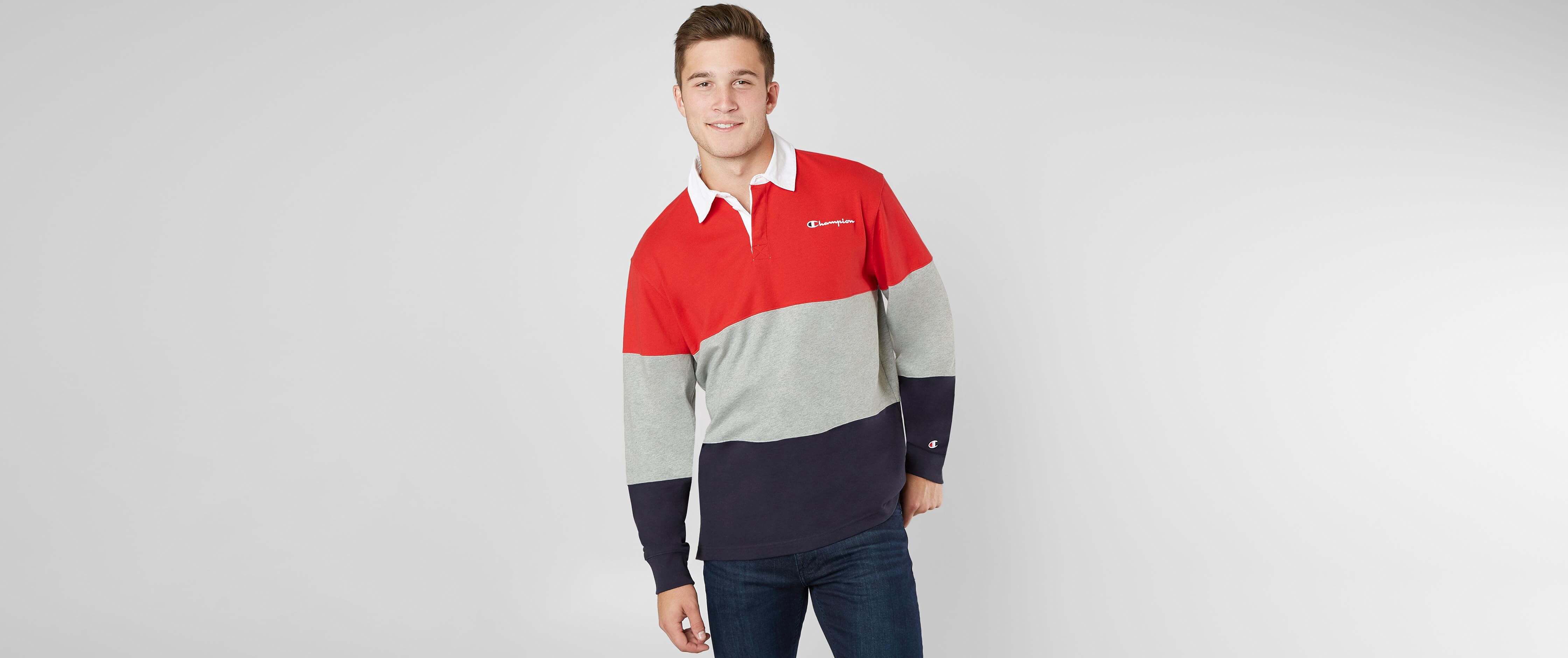 Polos in Scarlet Oxford Grey Nvy 
