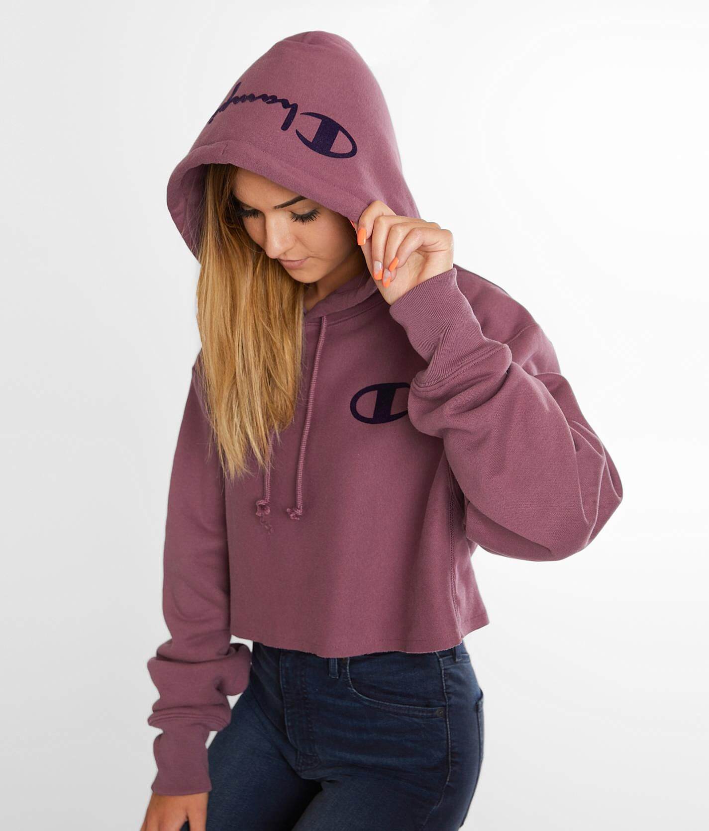 crop top hoodie champion