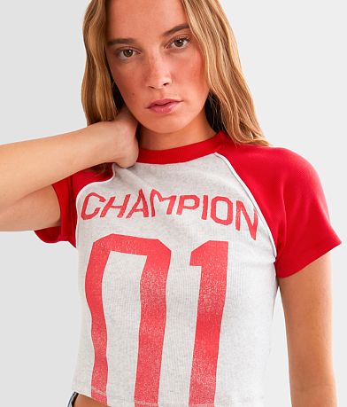 T Shirts for Women Champion Red Buckle