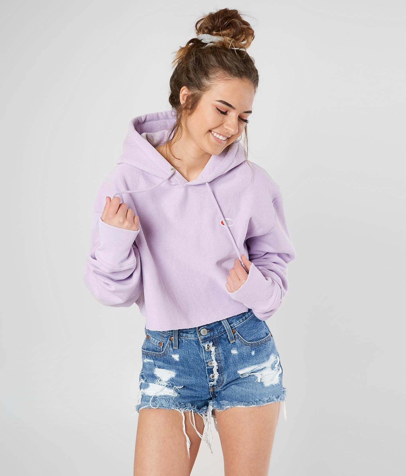 light purple women's champion hoodie