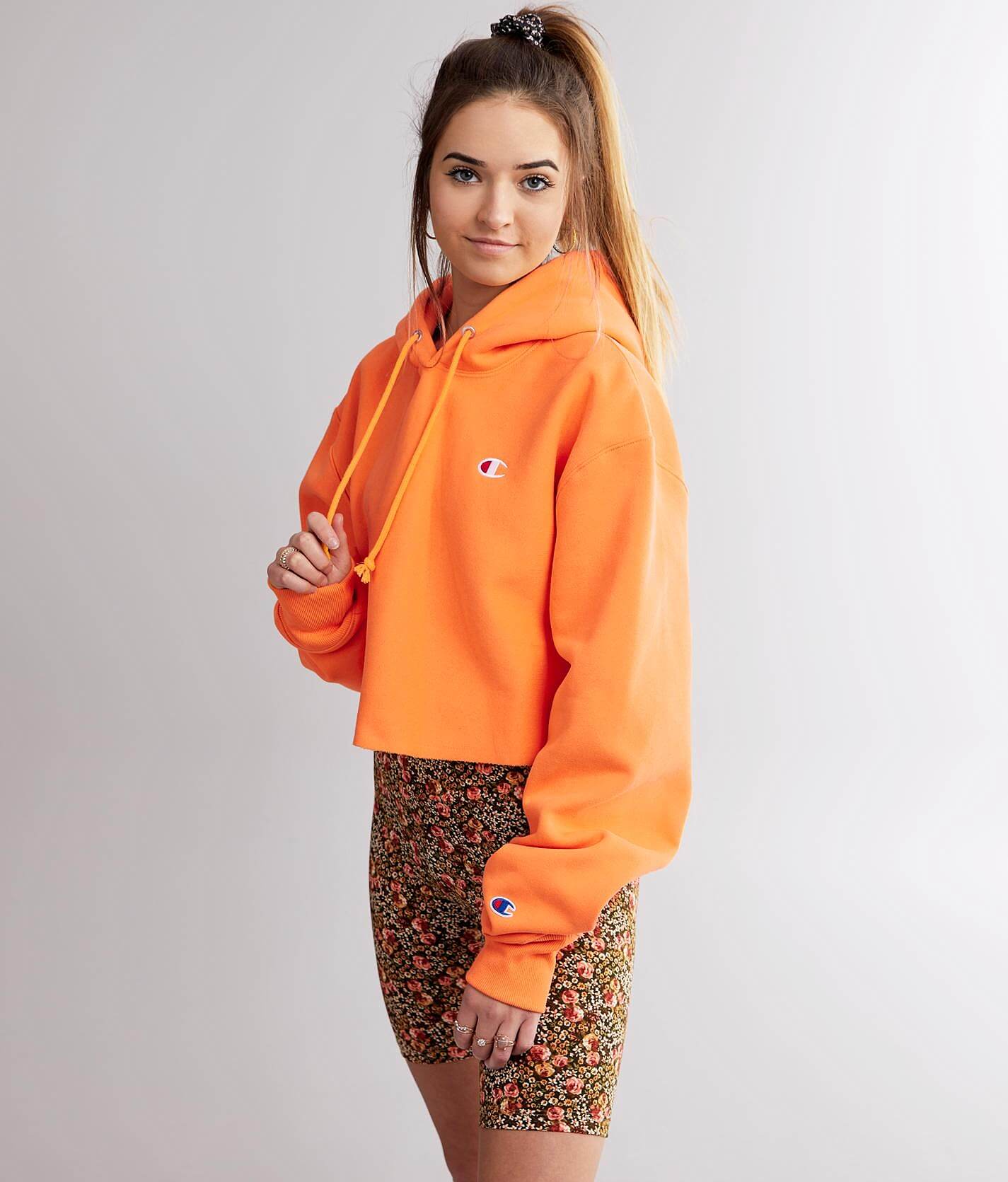 orange champion sweatshirt women's