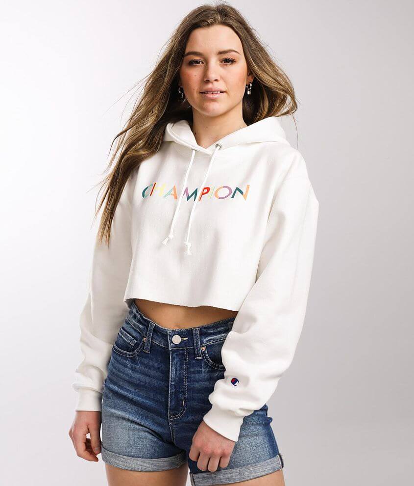 White champion cheap cropped sweatshirt