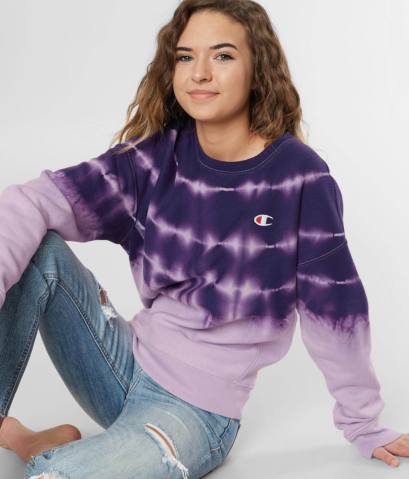 purple women's champion sweatshirt