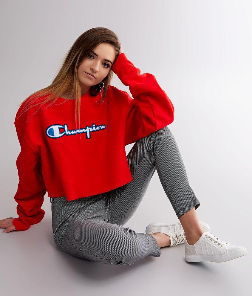 Red champion crewneck online womens