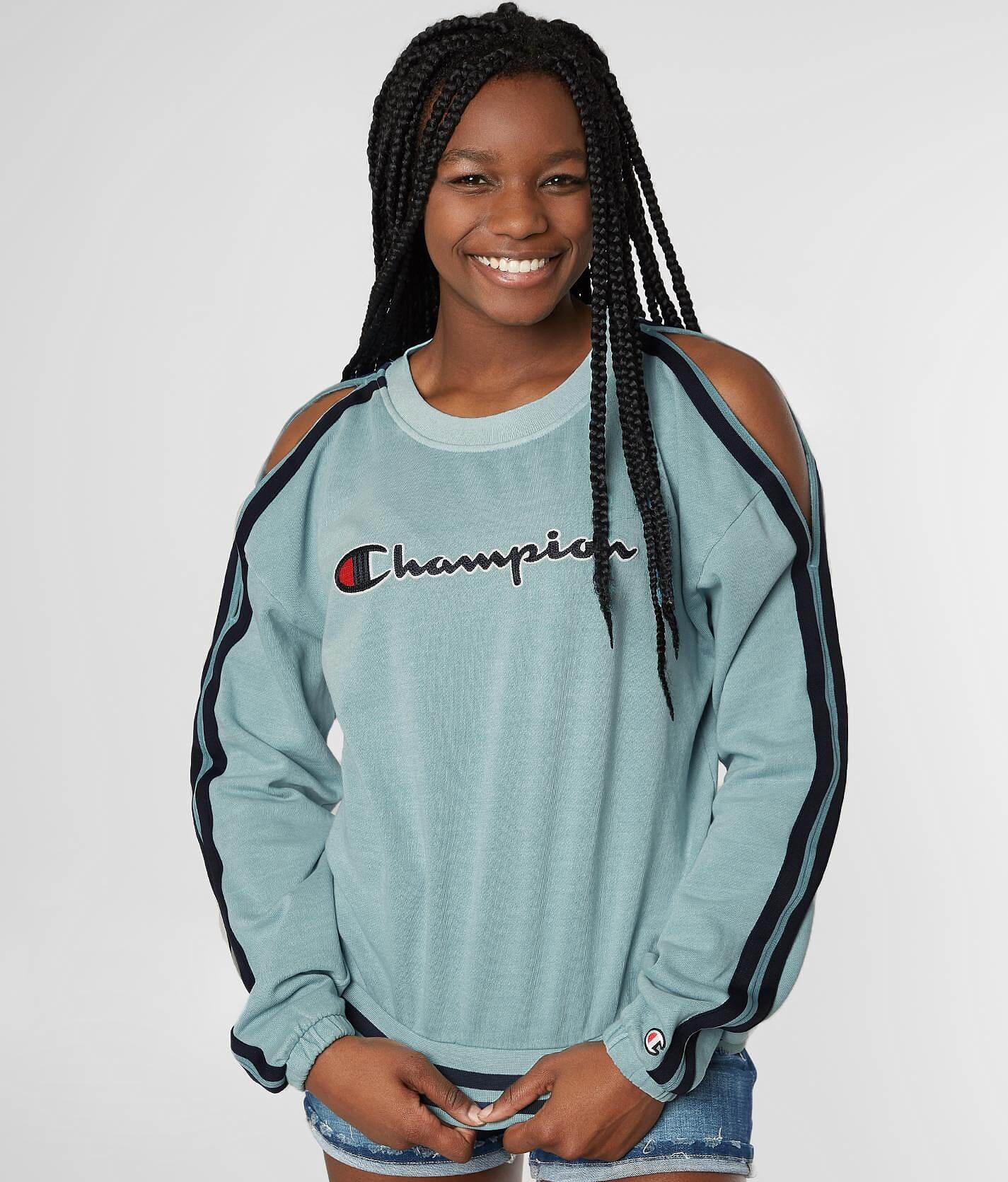 cornflower teal champion sweatshirt