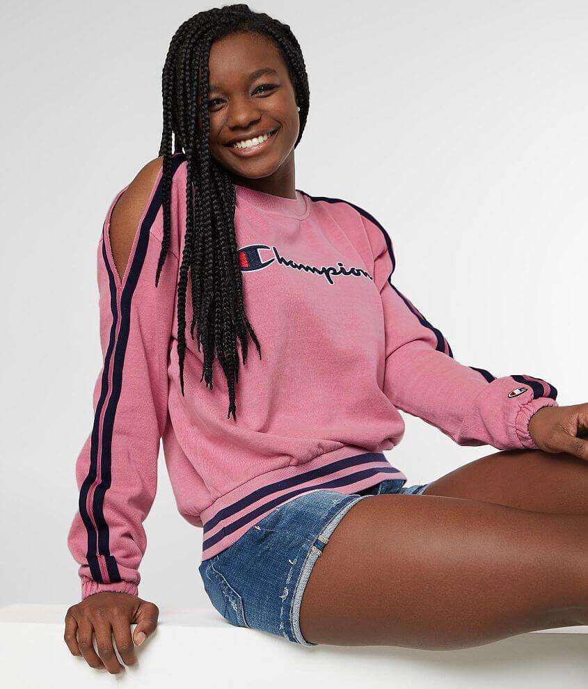 Champion pink sweatshirt womens sale