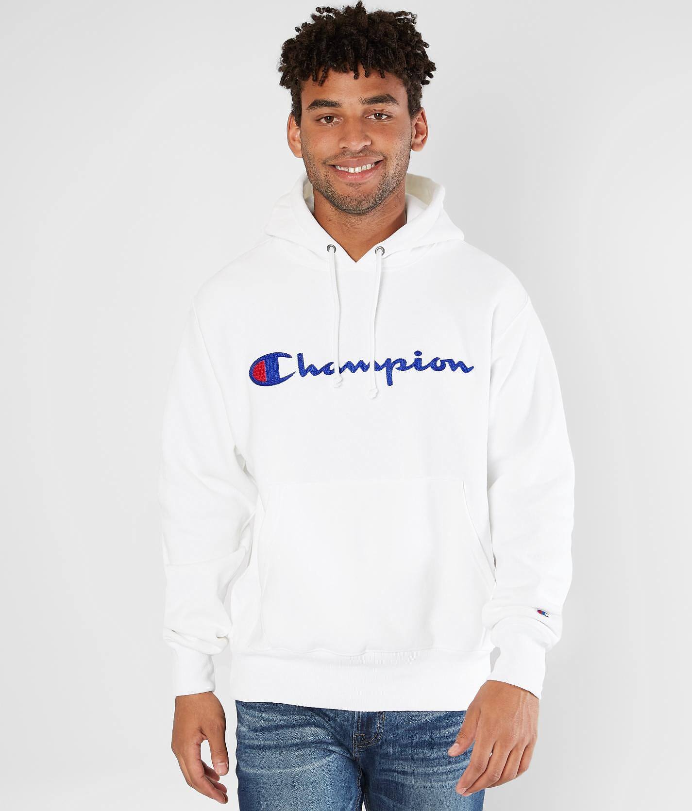 champion white hooded sweatshirt