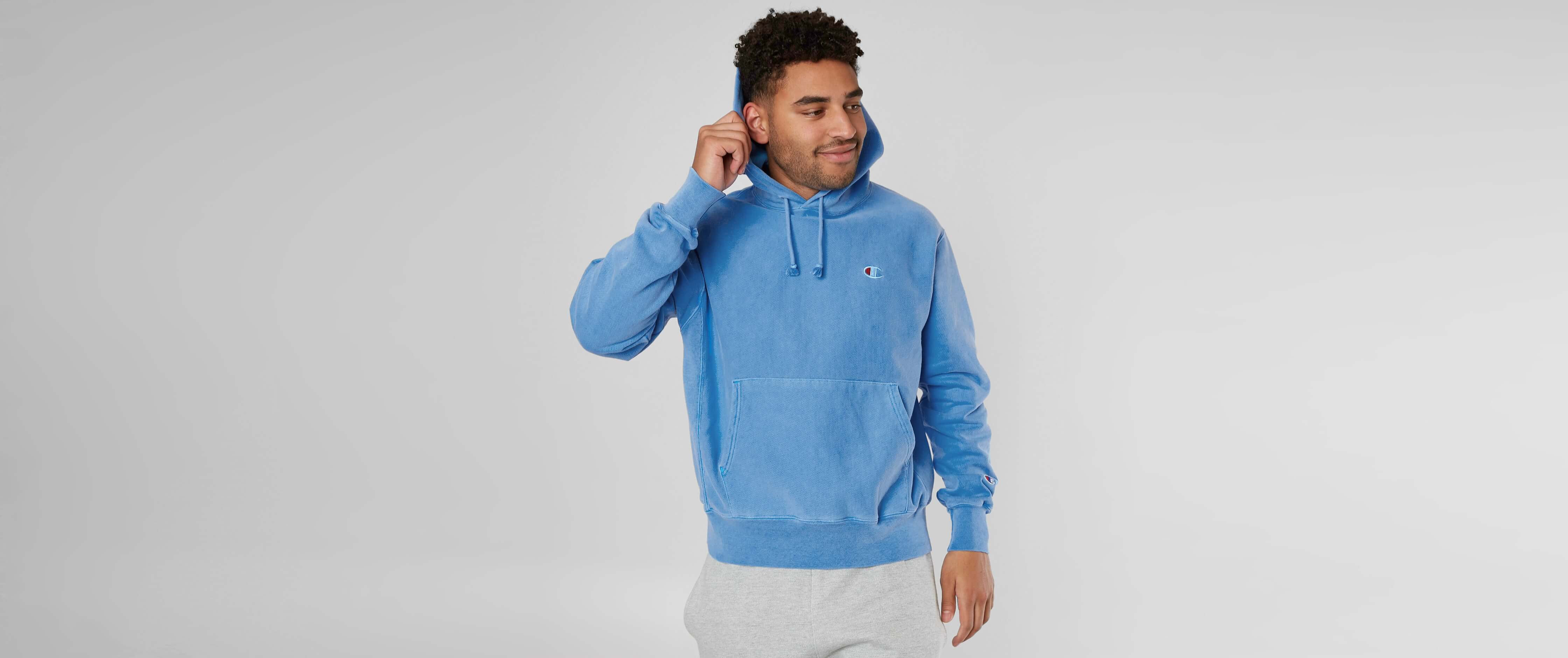 deep hotline blue champion hoodie