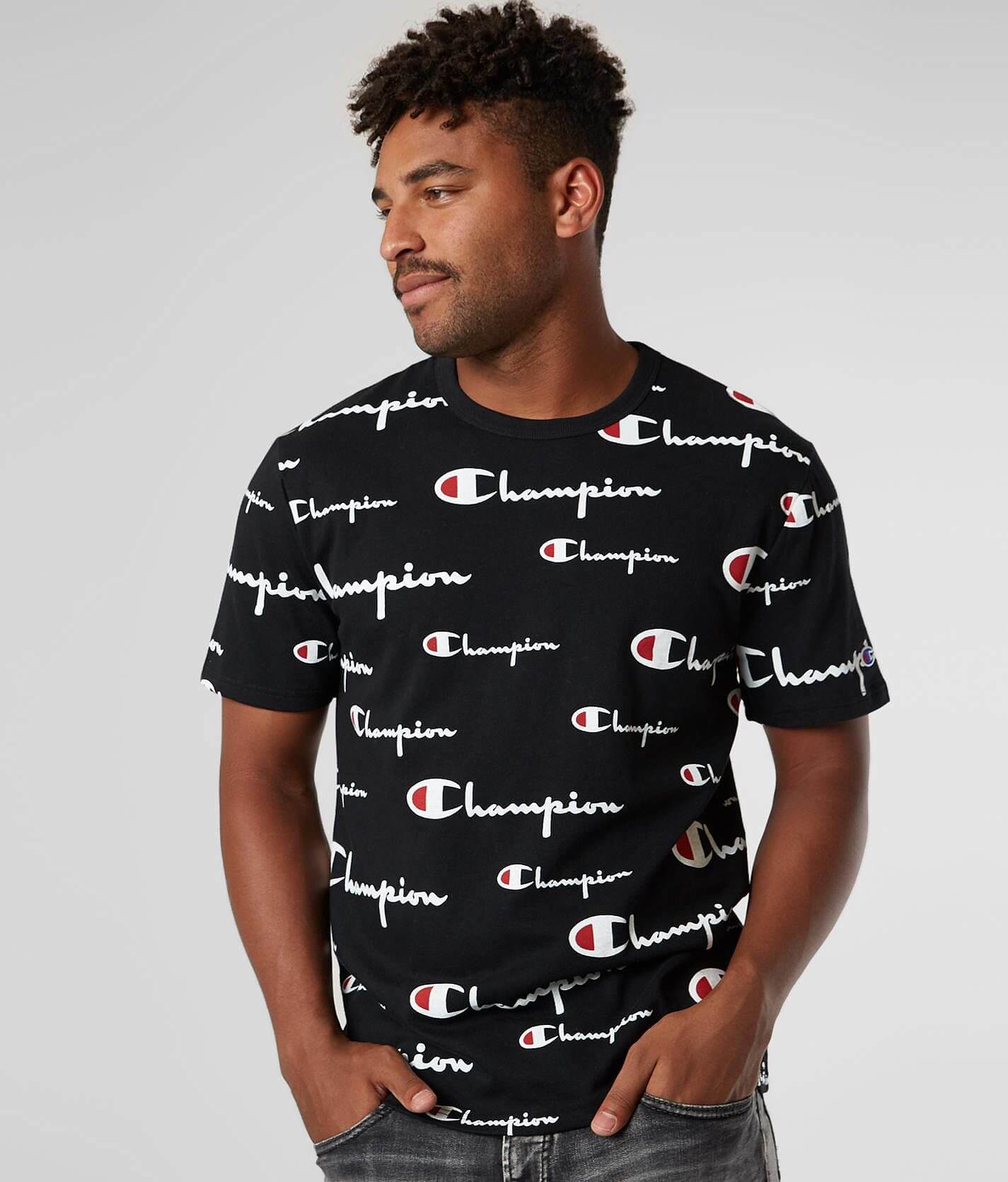 Champion black shop heritage tee