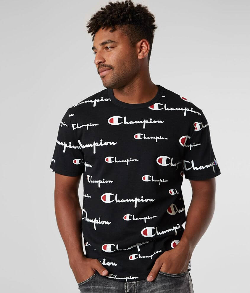 Champion black t shirt mens on sale