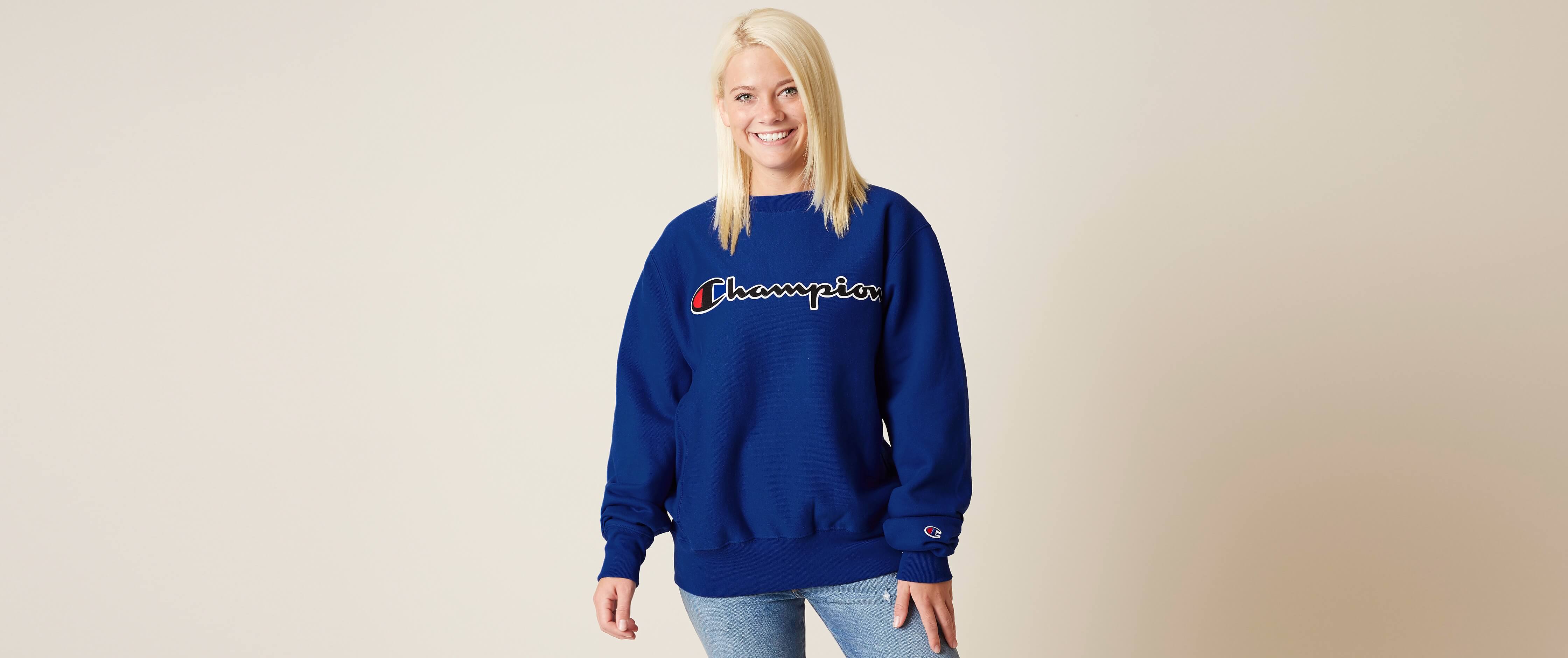 champion reverse weave surf the web blue hoodie