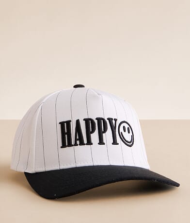 The Happiest Happy Pinstripe Baseball Hat front view