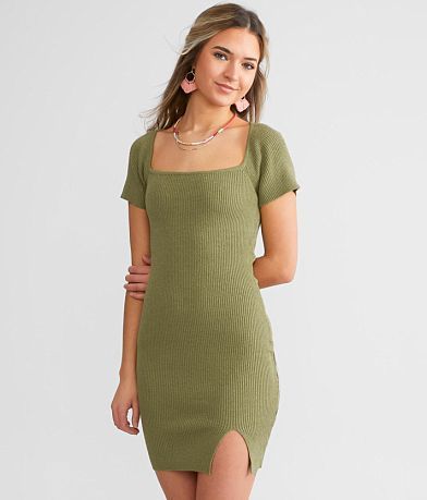 b SYDNEY Square Neck Mini Dress front view
