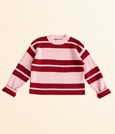 heart and arrow Girls - Striped Sweater front view