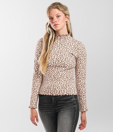 red by BKE Animal Print Sweater full right side view