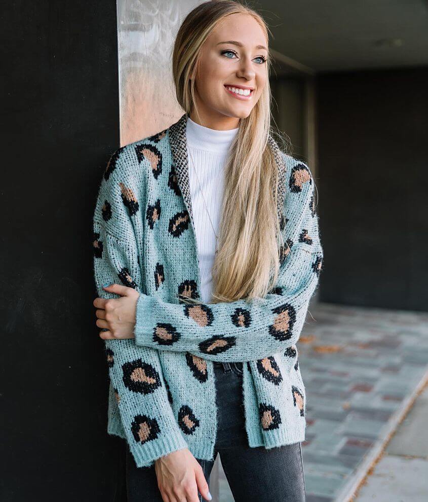 Cheetah clearance sweater cardigan