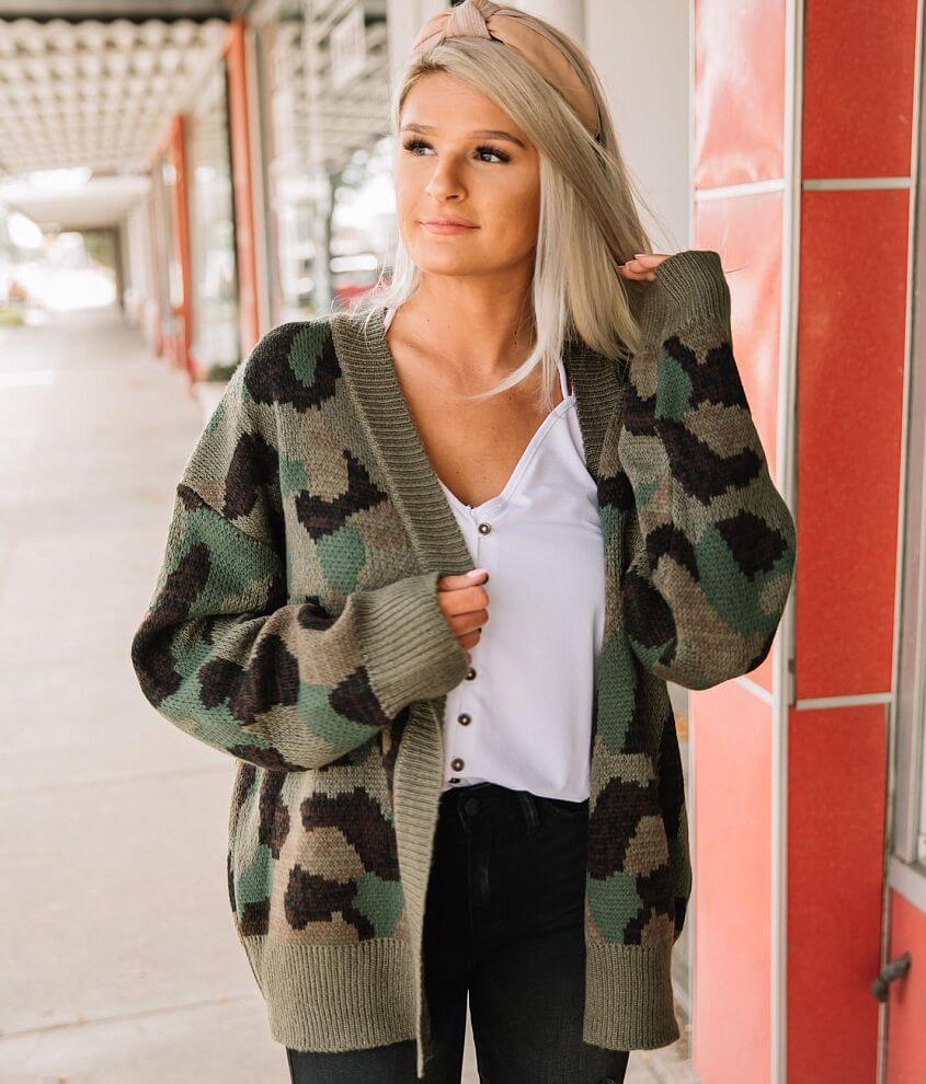 Hem & Thread Camo Cardigan Sweater - Women's Sweaters in Camo | Buckle