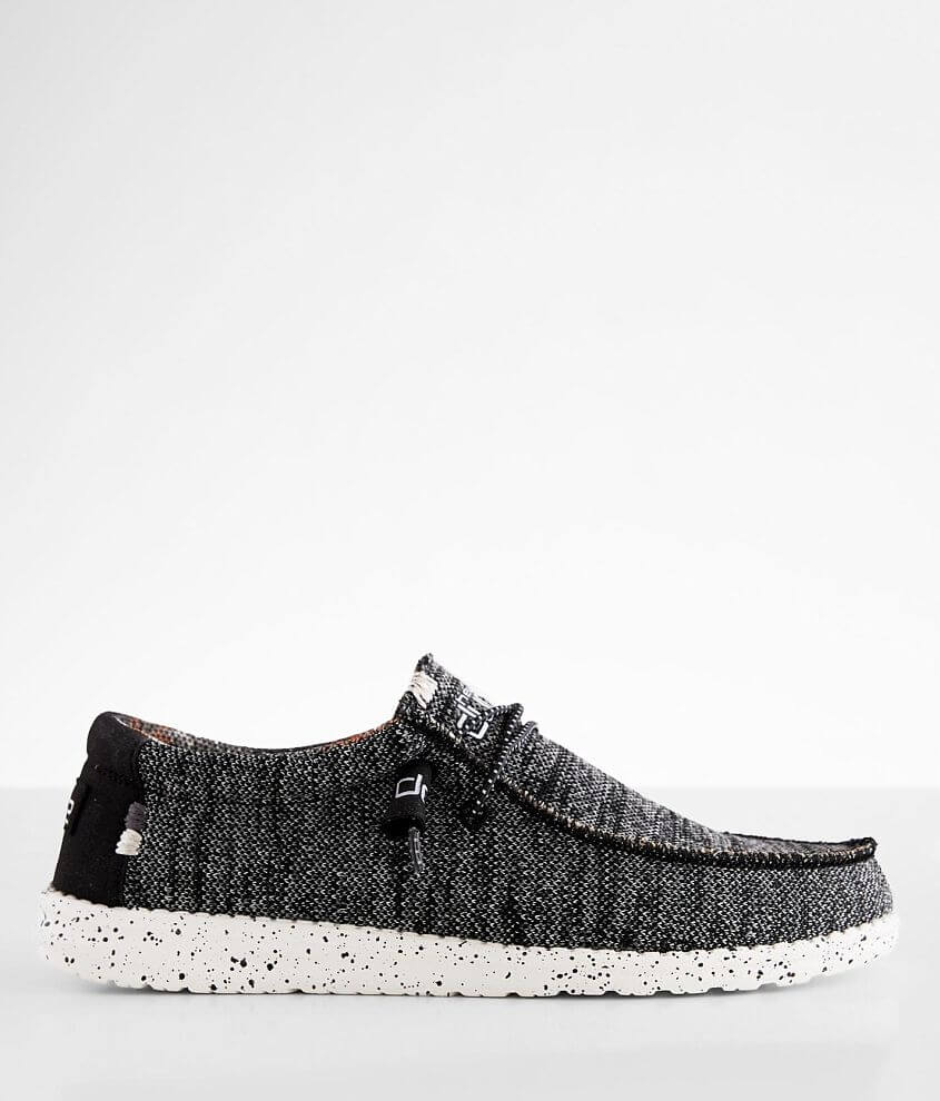 Hey Dude Wally Shoe - Men's Shoes in Black White Tweed