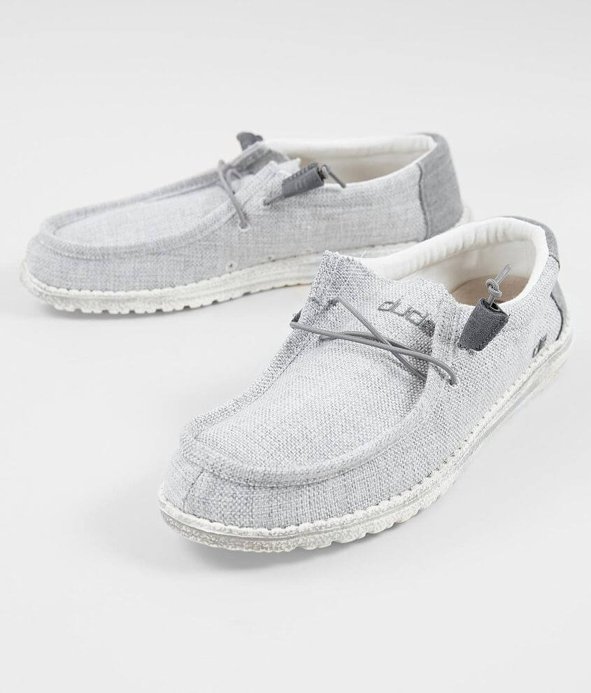 Hey Dude Wally Woven Shoe - Men's Shoes in Grey White