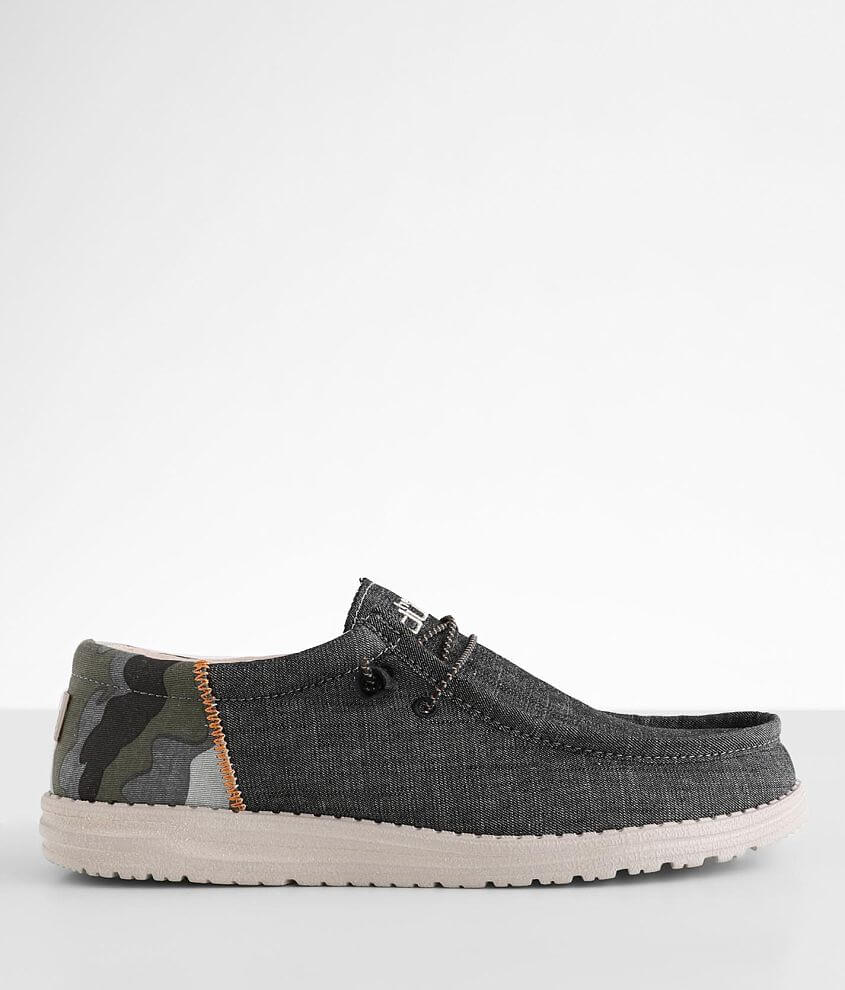 Hey Dude Wally Funk Shoe - Men's Shoes in Camo Dk Grey | Buckle
