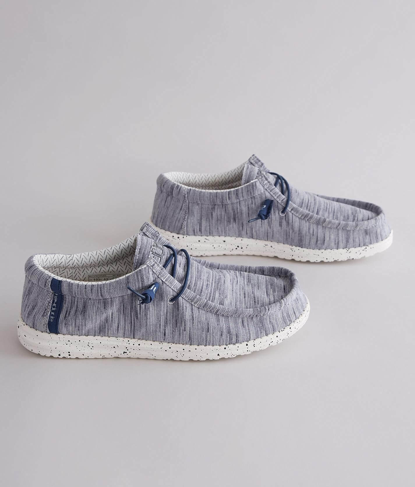 Hey Dude Wally Stretch Shoe Men's Shoes in Navy White Buckle