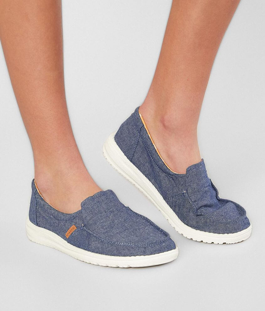 Hey Dude Misty Chambray Shoe Women's Shoes in Navy Buckle