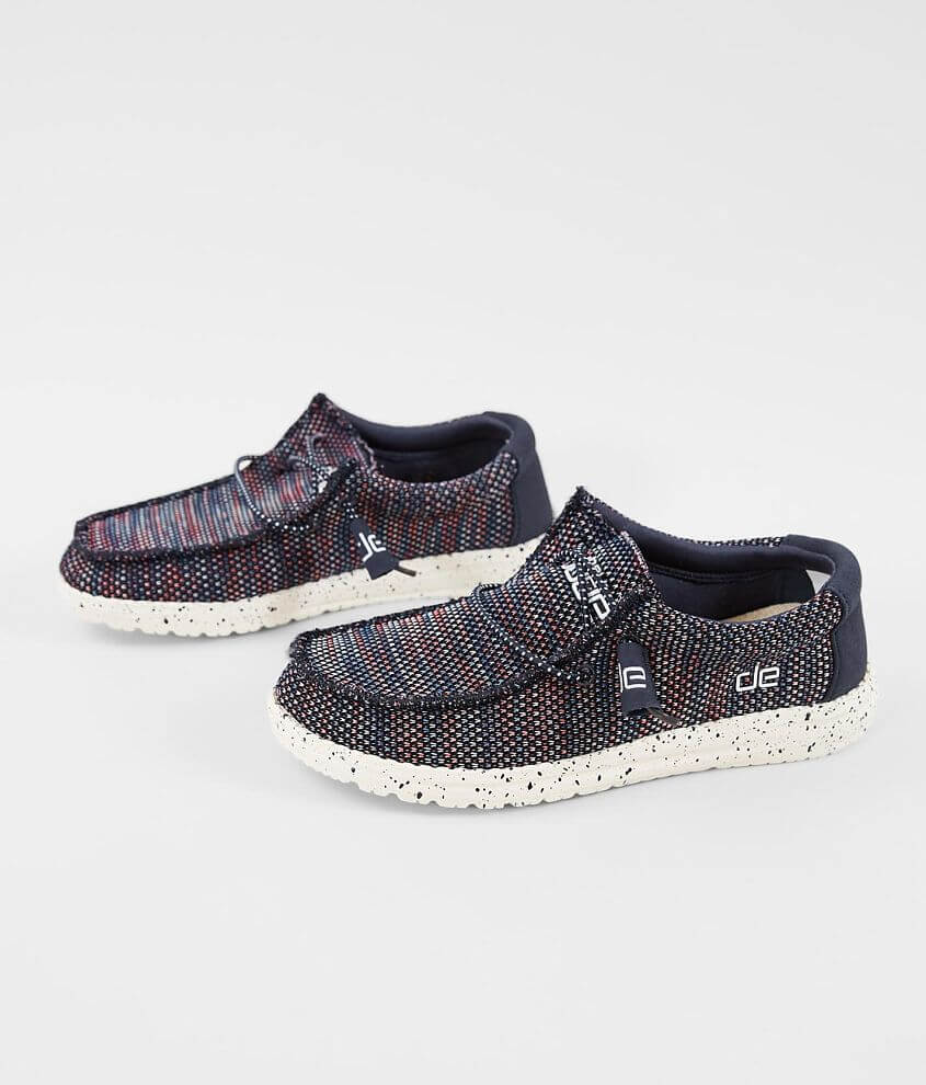 Boys Hey Dude Wally Sox Shoe Boy S Shoes In Spectrum Buckle