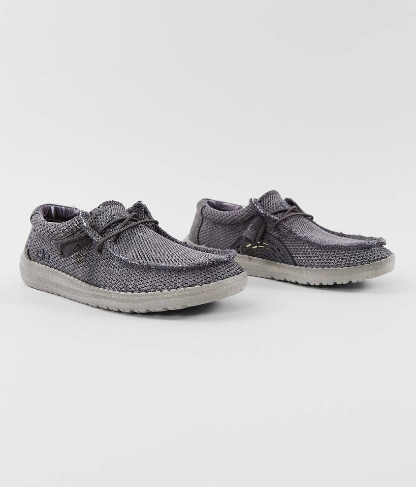Boys Hey Dude Wally Sox Shoe Boy S Shoes In Charcoal Buckle