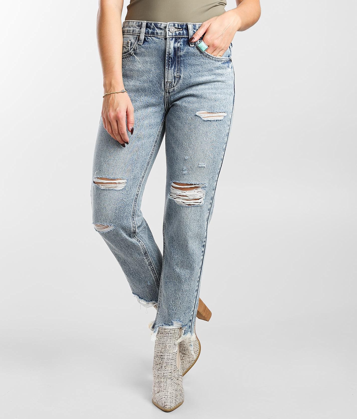 MOTEL X OLIVIA NEILL Low Rise Bootleg Jeans in Dark Vintage Wash
