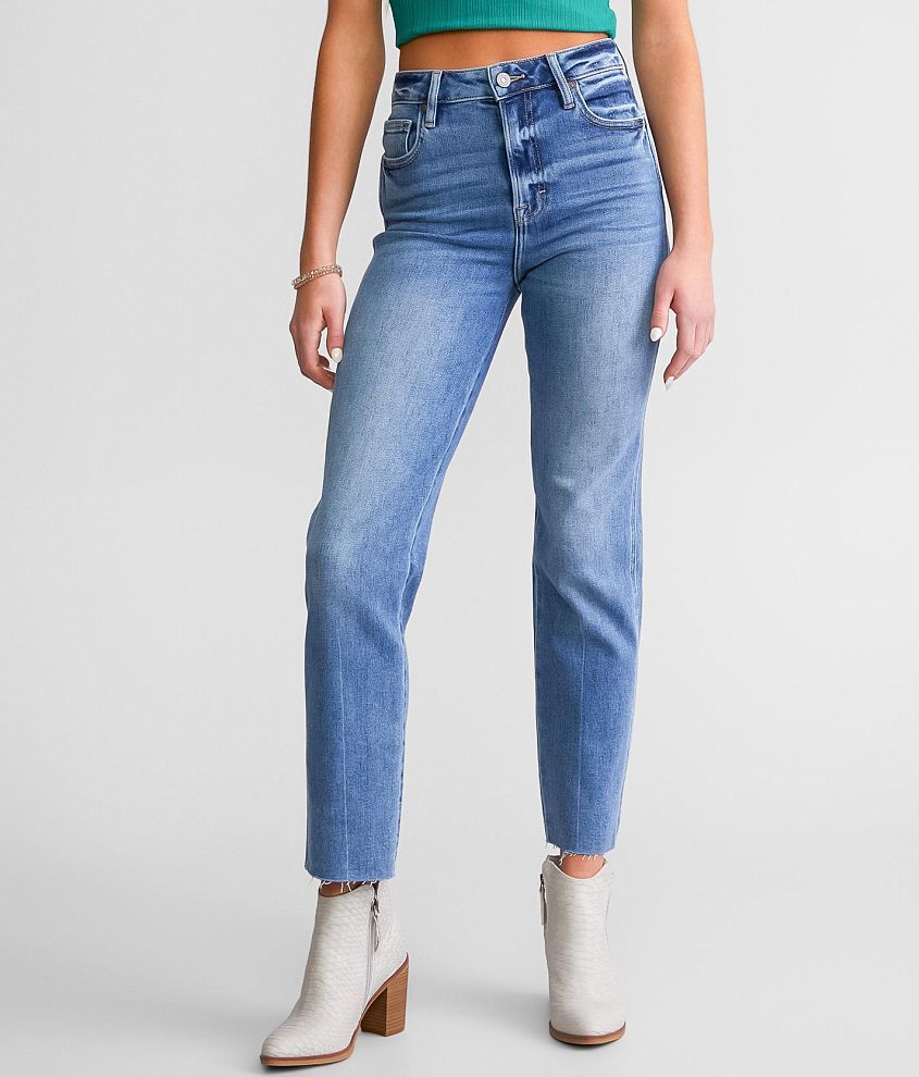 HIDDEN Tracey High Rise Cropped Straight Stretch Jean front view
