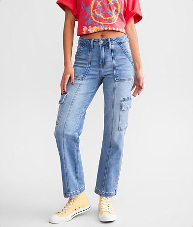 HIDDEN Tracey Cargo Straight Stretch Jean front view