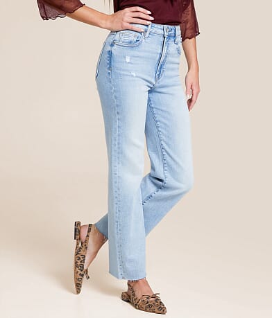 HIDDEN Ella Cropped Classic Straight Stretch Jean front view