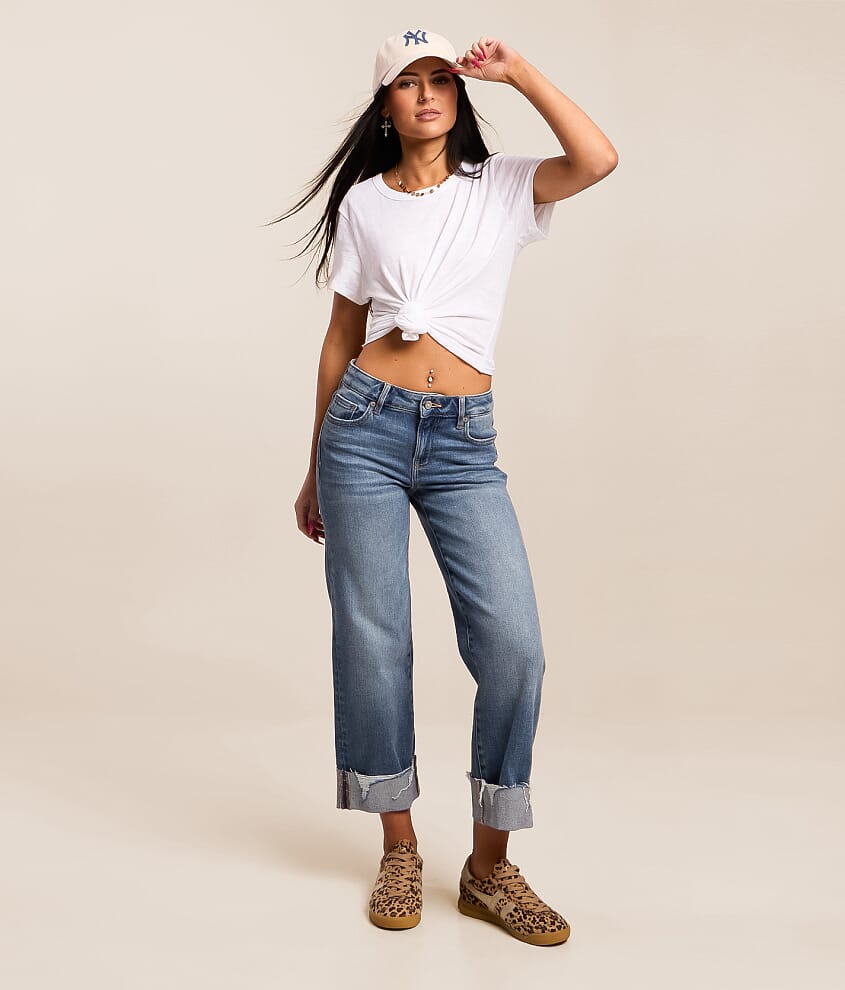 Blake Cropped Classic Straight Stretch Cuffed Jean