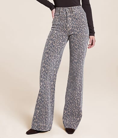 HIDDEN Happi Cheetah Flare Stretch Jean front view