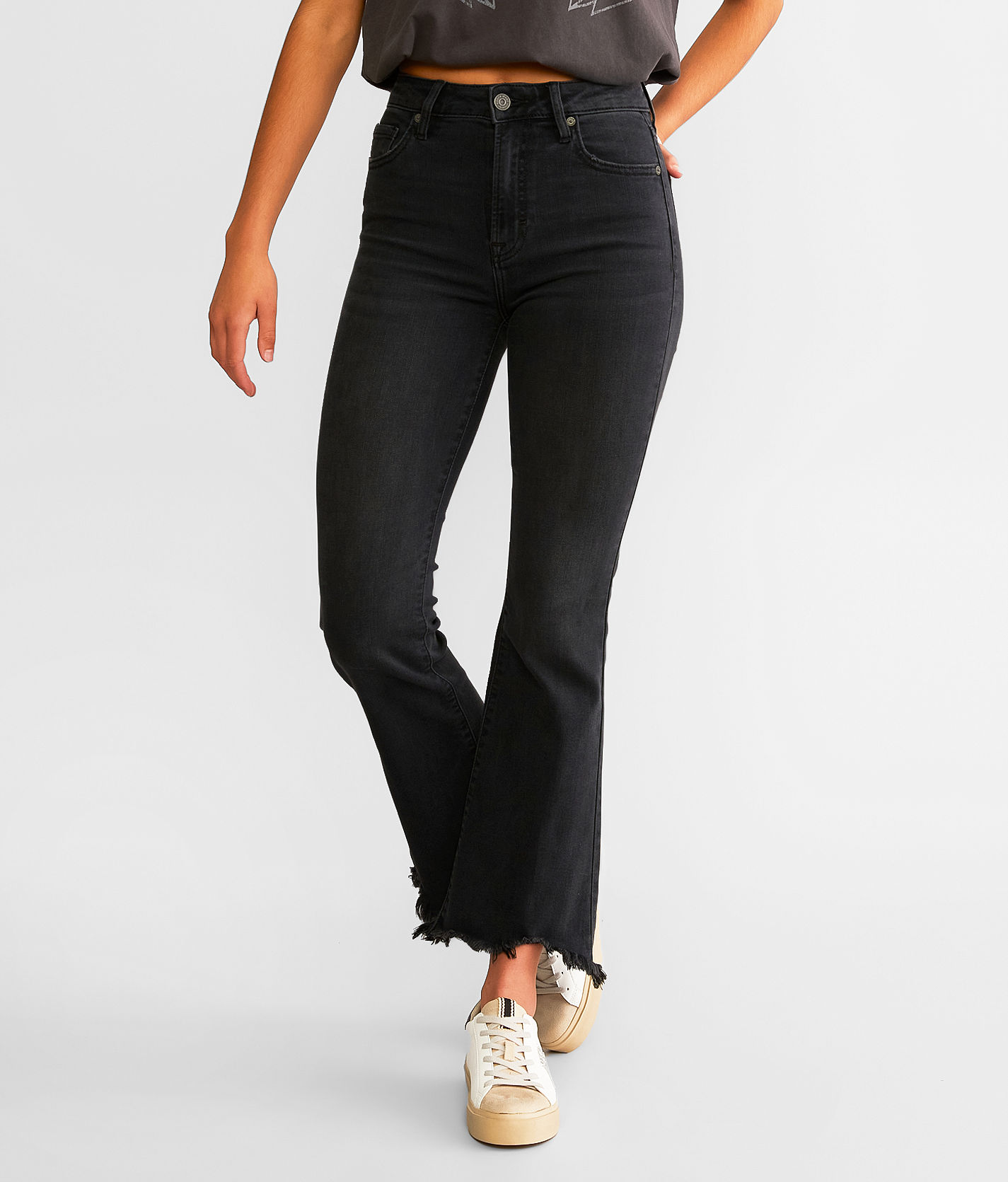 HIDDEN Happi Cropped Flare Stretch Jean - Women's Jeans in Black