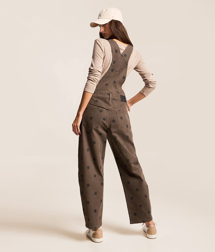 Dylan Polka Dot Barrel Denim Stretch Overalls