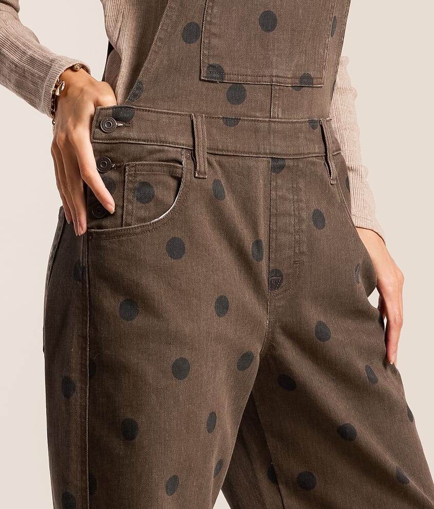 Dylan Polka Dot Barrel Denim Stretch Overalls