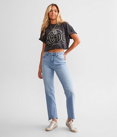 HIDDEN Tracey Cropped Straight Stretch Jean front view