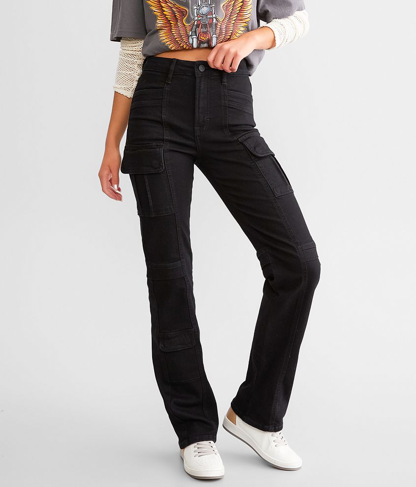 HIDDEN Tracey Cargo Straight Stretch Jean - Women's Jeans in Black