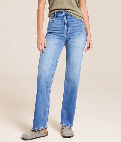 HIDDEN Tracey Cropped Straight Stretch Jean front view