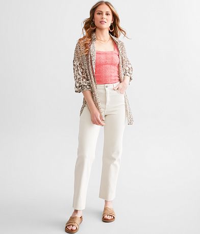 HIDDEN Ella Cropped Straight Stretch Jean front view