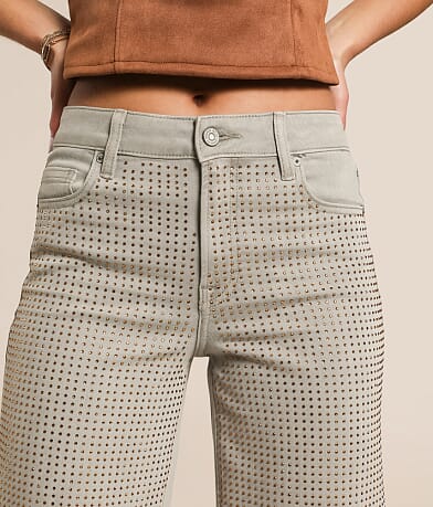 HIDDEN Rhinestone Logan Dad Stretch Jean - Women's Jeans in Gravel ...